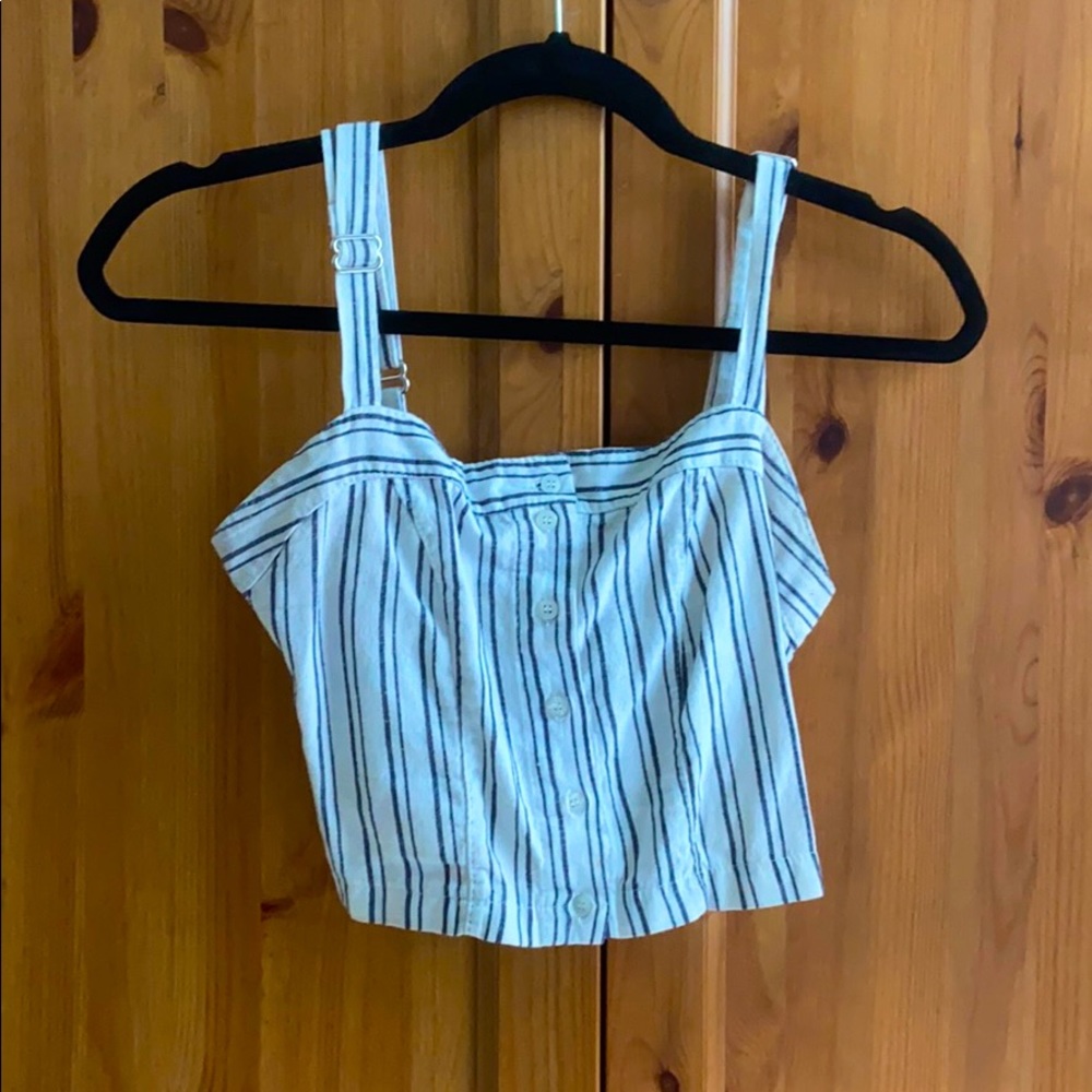 Stripped white crop top